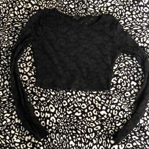 Black Lace Crop Top (long sleeved)
